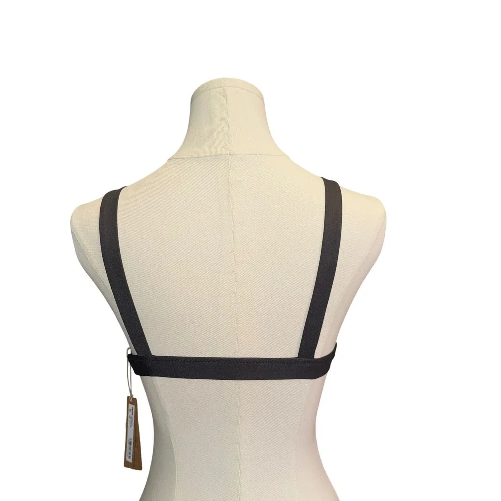 SKIMS Signature Swim Fixed Triangle Bikini Top Onyx Black Small BT-TRI-7493W NWT